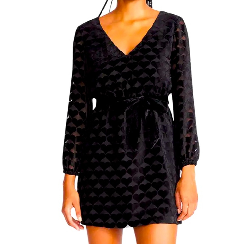 Betsey Johnson Women's Velvet Heart Burnout Dress NWT Size XL